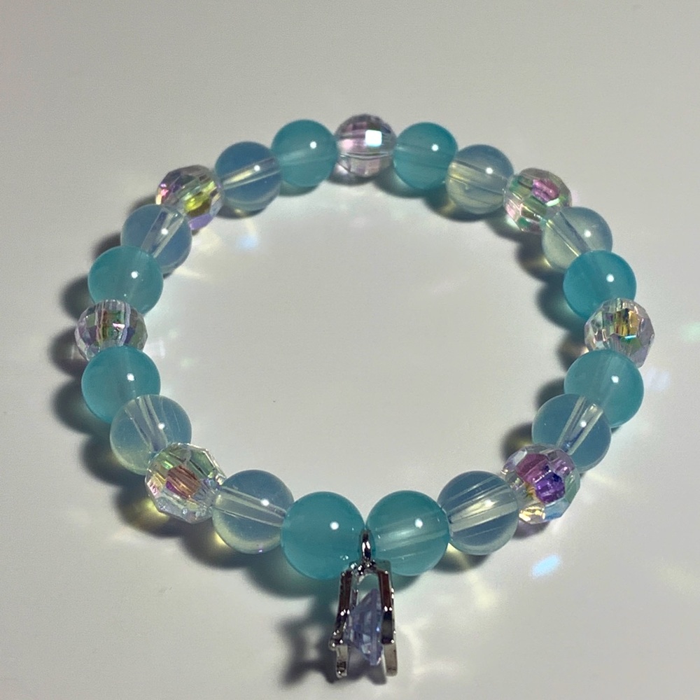 Blue & clear charm bracelet